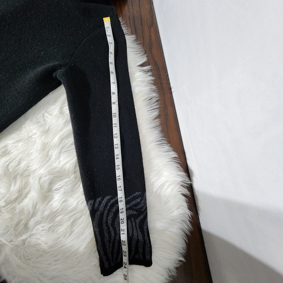 A.IDA Black and Zebra Print Wool Cardigan Sweater, Size Large - Picture 10 of 11